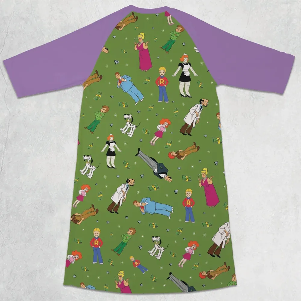 Money Comes To Me Easily Richie Rich 3/4 Sleeve Raglan Dress - 2