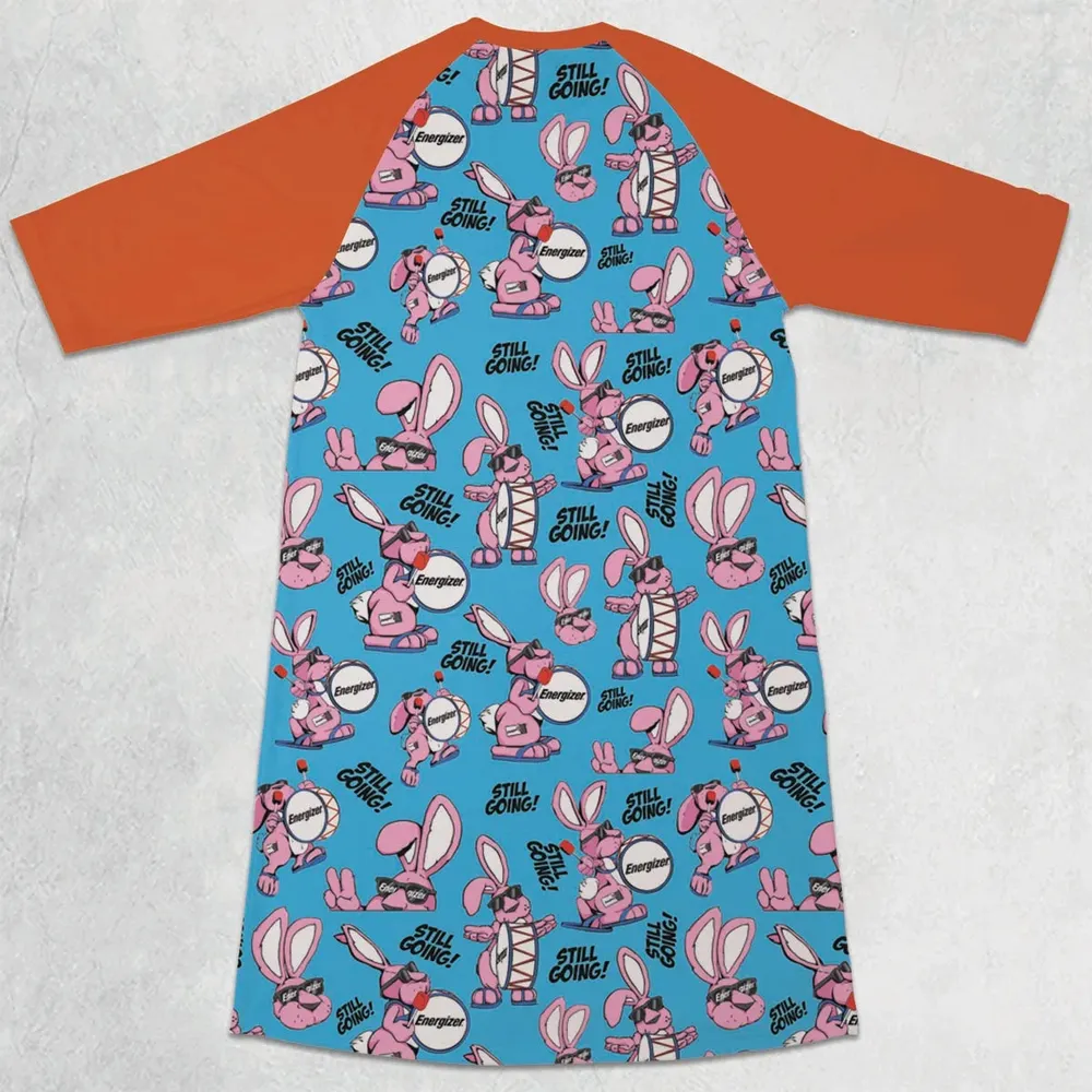 The Energizer Bunny Still Going 3/4 Sleeve Raglan Dress - 2