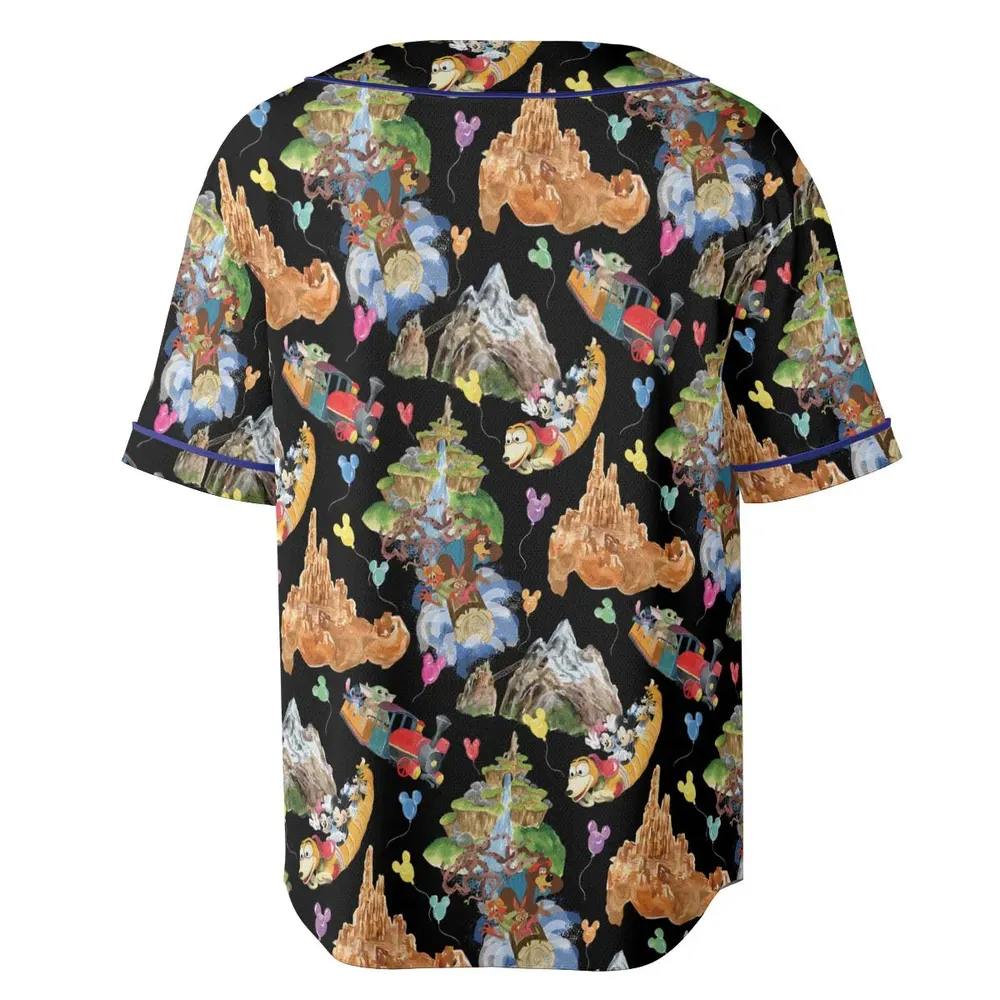 Mountain Magic Kingdom Parks Unisex Baseball Jersey - 4