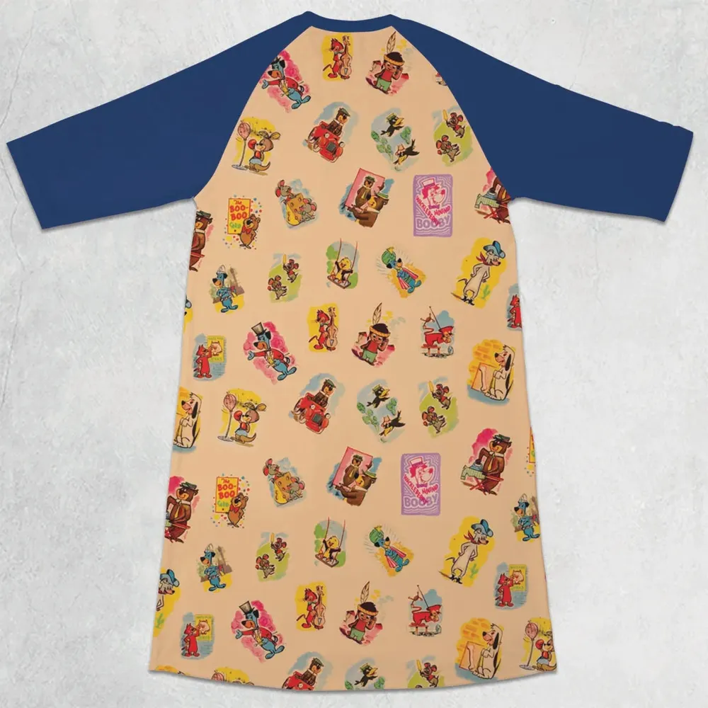 Huckleberry Hound Booby 3/4 Sleeve Raglan Dress - 2