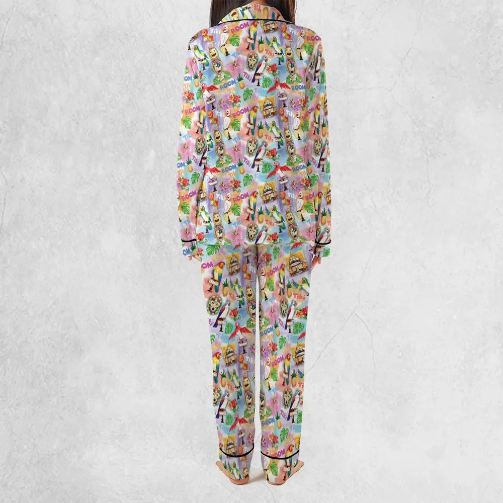 Tiki Room With Orange Bird Pajamas Set - 3
