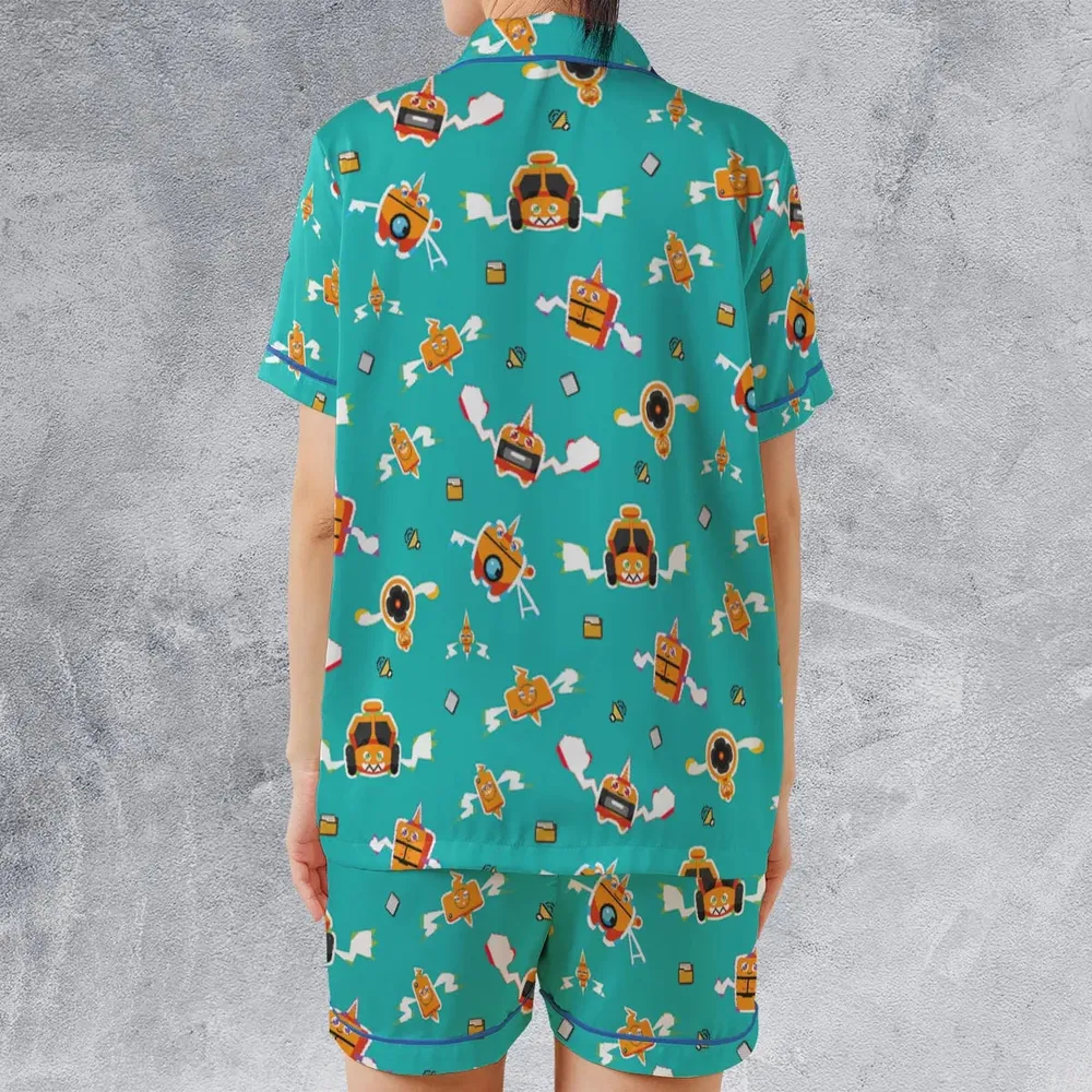 Pixel Rotom Electric Pokemon Satin Short-Sleeve Pajamas Set - 2