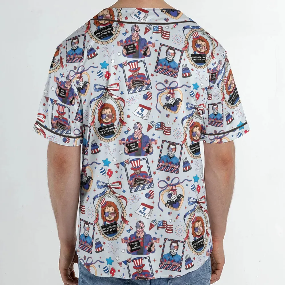 Patriotic Horror Unisex Baseball Jersey - 2