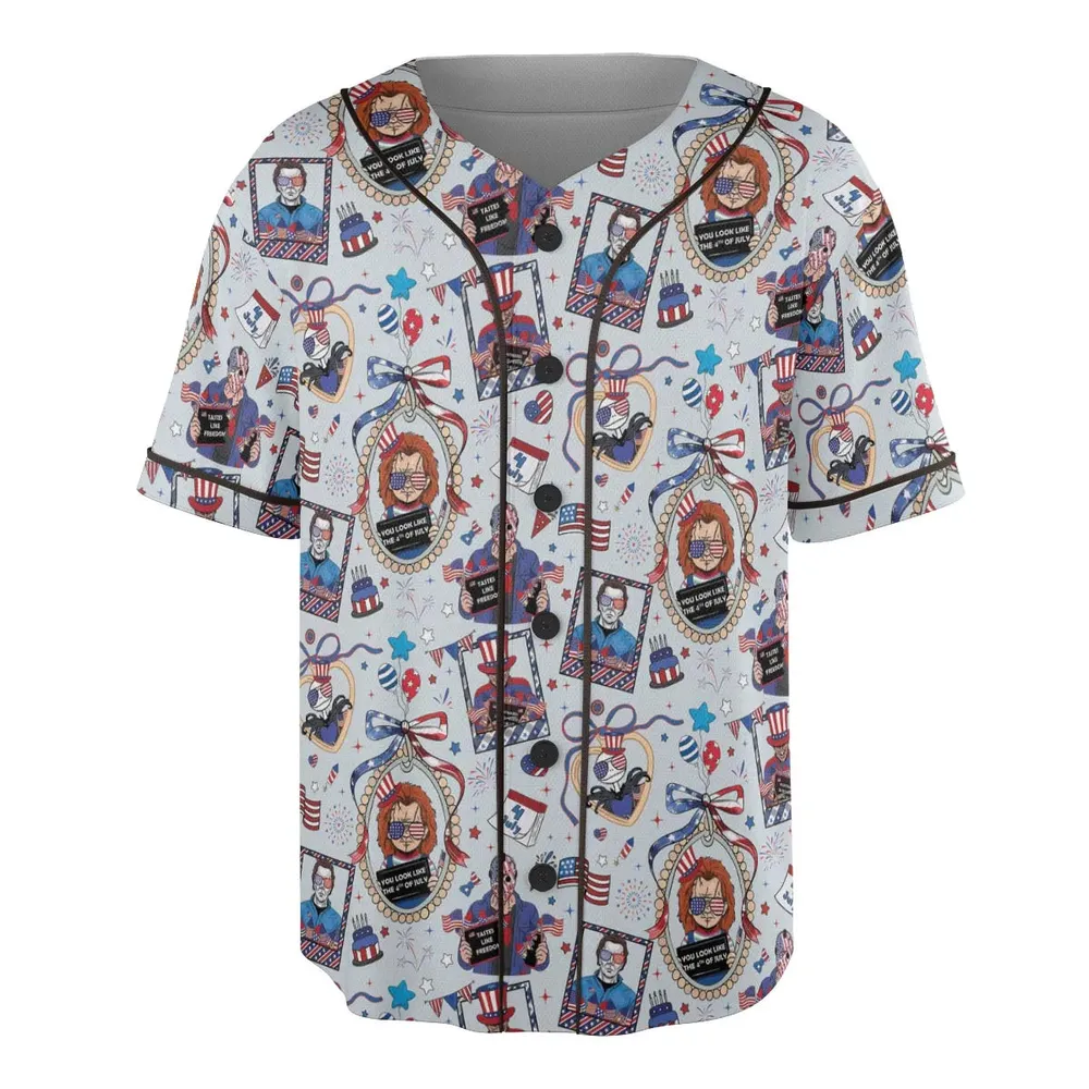 Patriotic Horror Unisex Baseball Jersey - 3