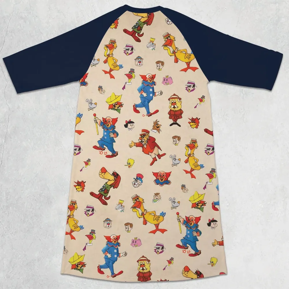 Bozo The Clown And Friends 3/4 Sleeve Raglan Dress - 2
