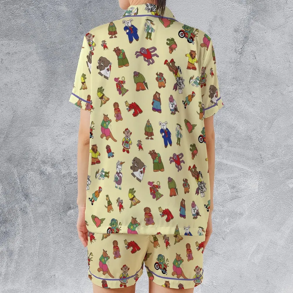 Sweet Pickles Characters Satin Short-Sleeve Pajamas Set - 2