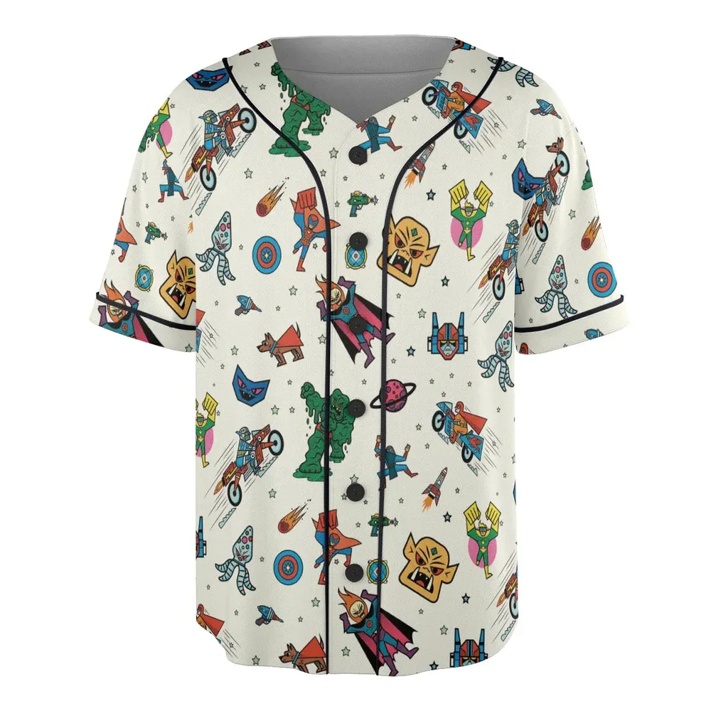 Nastalgic Cartoon Villains Unisex Baseball Jersey - 3