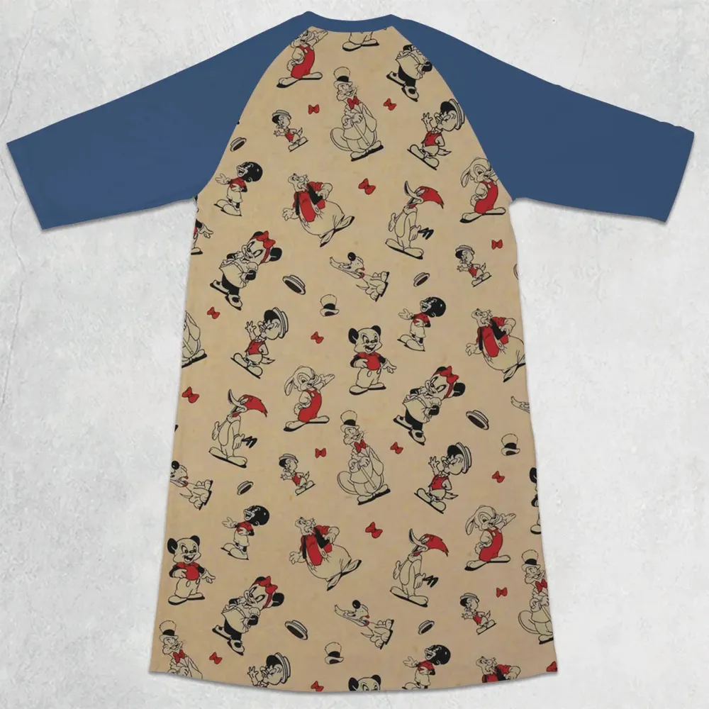 Walter Lantz's Famous Movie Characters 3/4 Sleeve Raglan Dress - 2