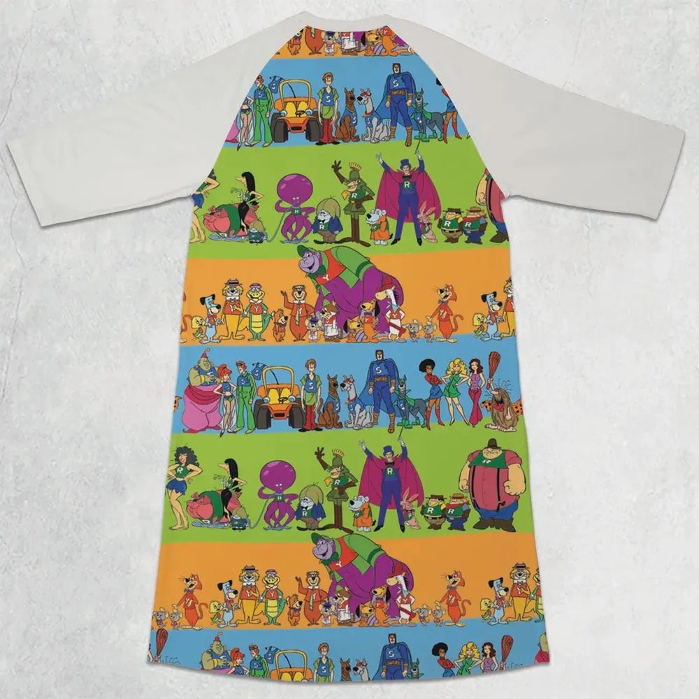 Yogi Yahooeys Scooby Doodies Really Rottens Laffalympics 3/4 Sleeve Raglan Dress - 2