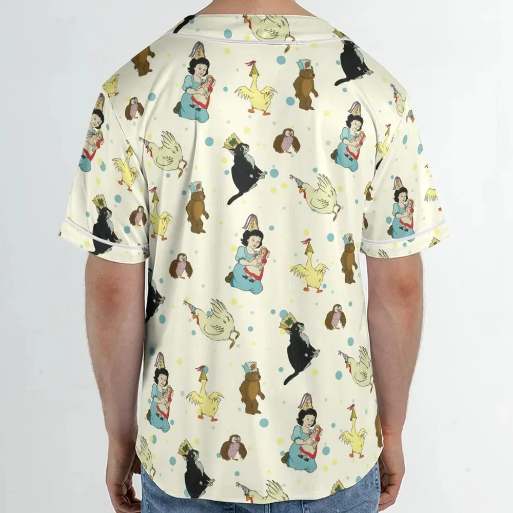 The Curious Cub and His Forest Friends Little Bear Unisex Baseball Jersey - 2