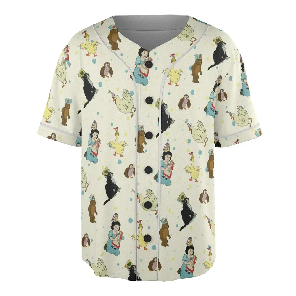 The Curious Cub and His Forest Friends Little Bear Unisex Baseball Jersey - 3
