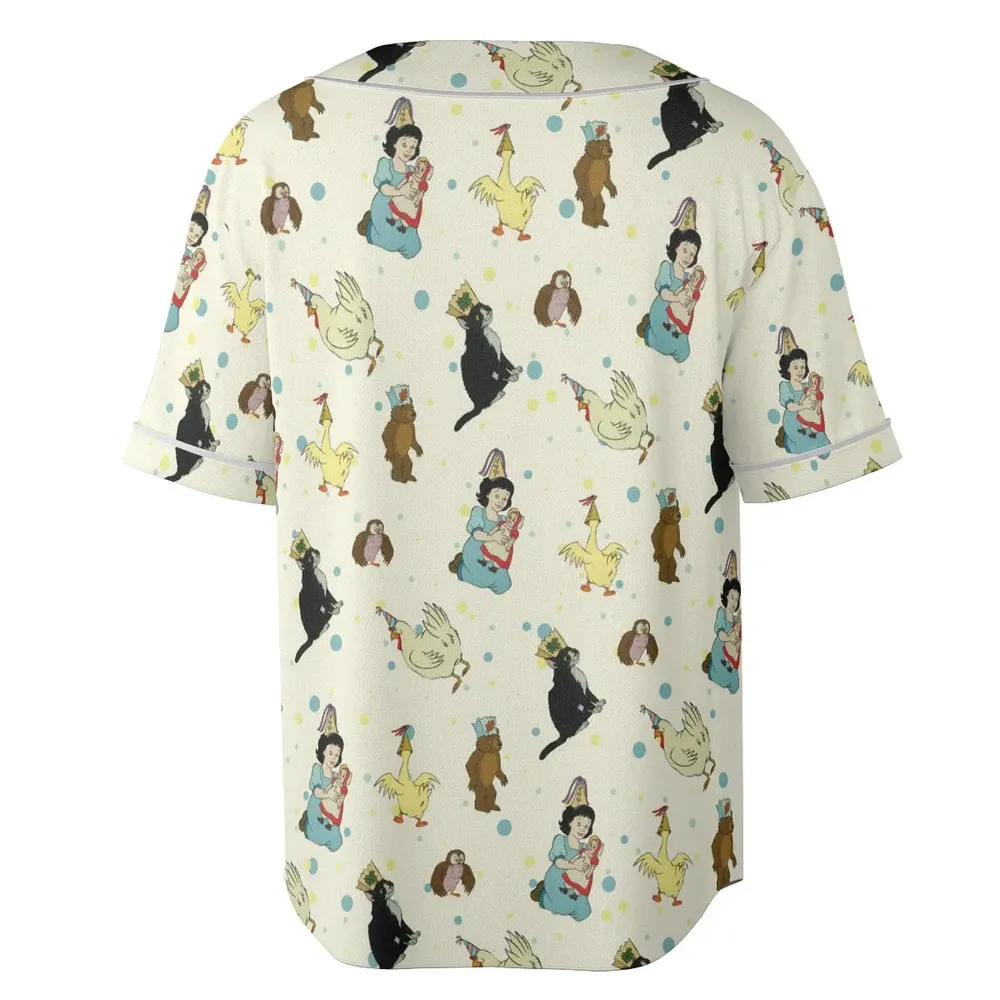 The Curious Cub and His Forest Friends Little Bear Unisex Baseball Jersey - 4