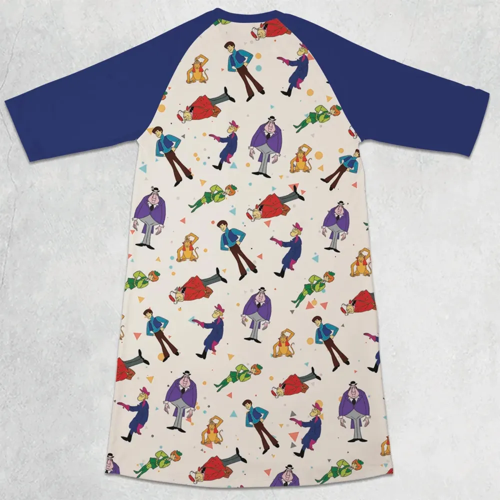 Around the World in 79 Days 3/4 Sleeve Raglan Dress - 2