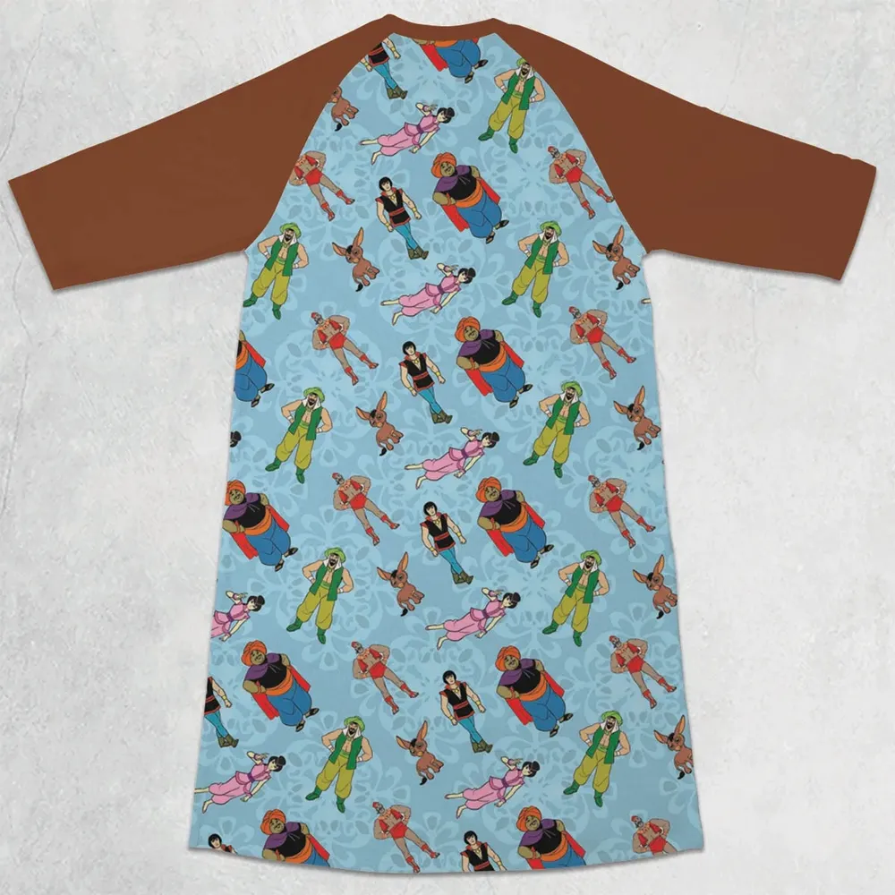 Arabian Knights 3/4 Sleeve Raglan Dress - 2