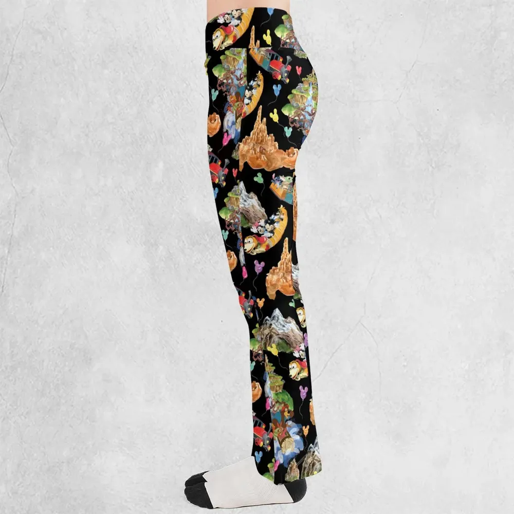 Mountain Magic Kingdom Parks Flare Leggings - 3
