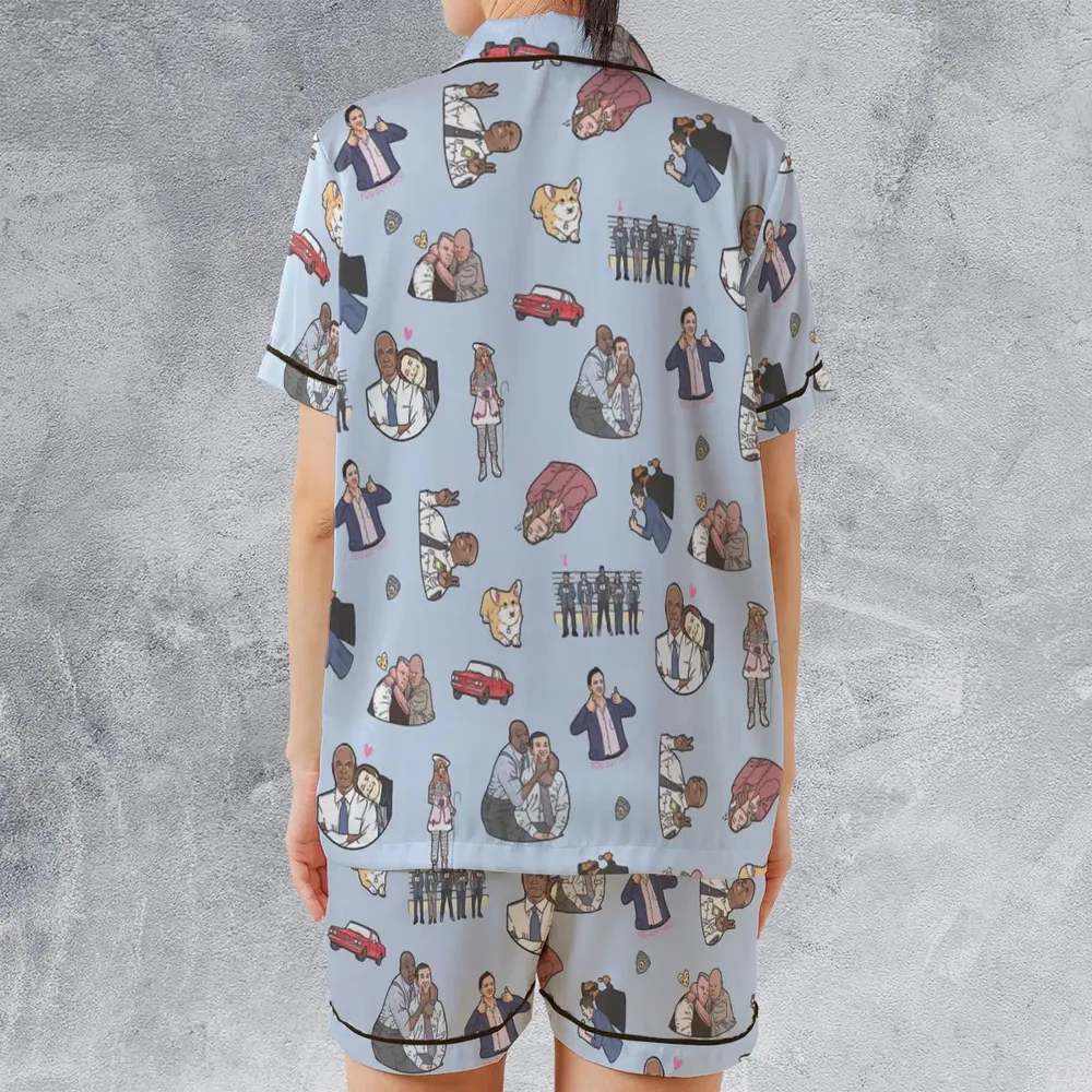Huge Brooklyn Energy Satin Short-Sleeve Pajamas Set - 2