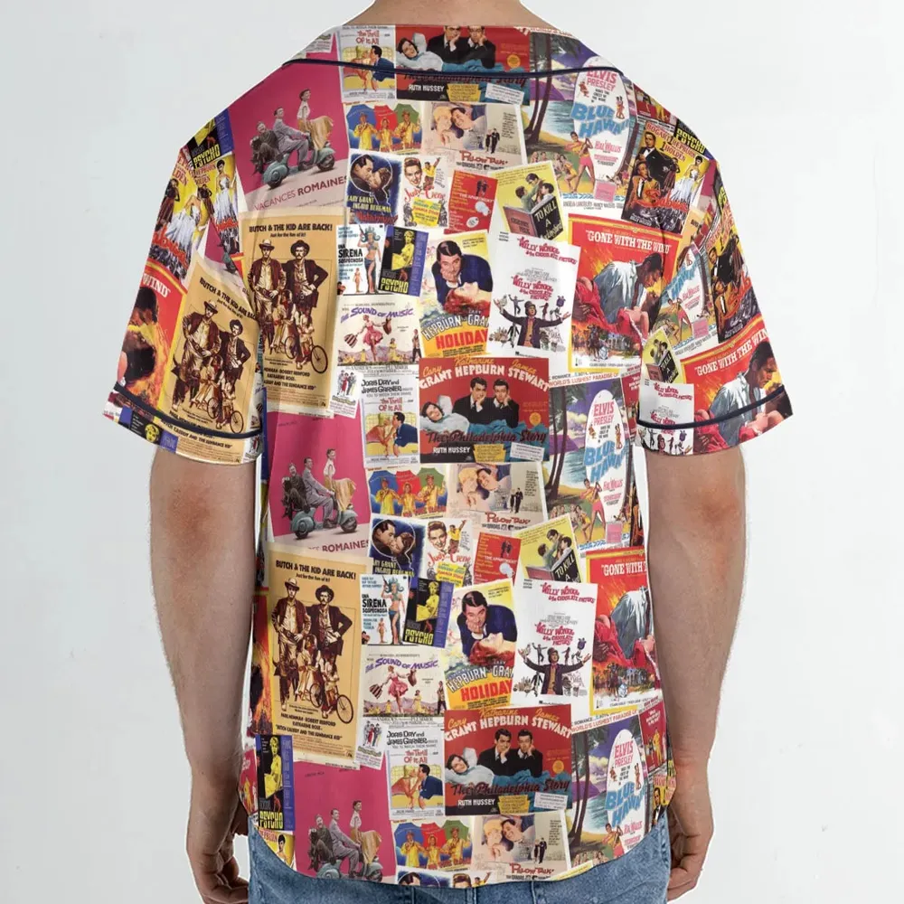Hollywood Classics Collage Unisex Baseball Jersey - 2