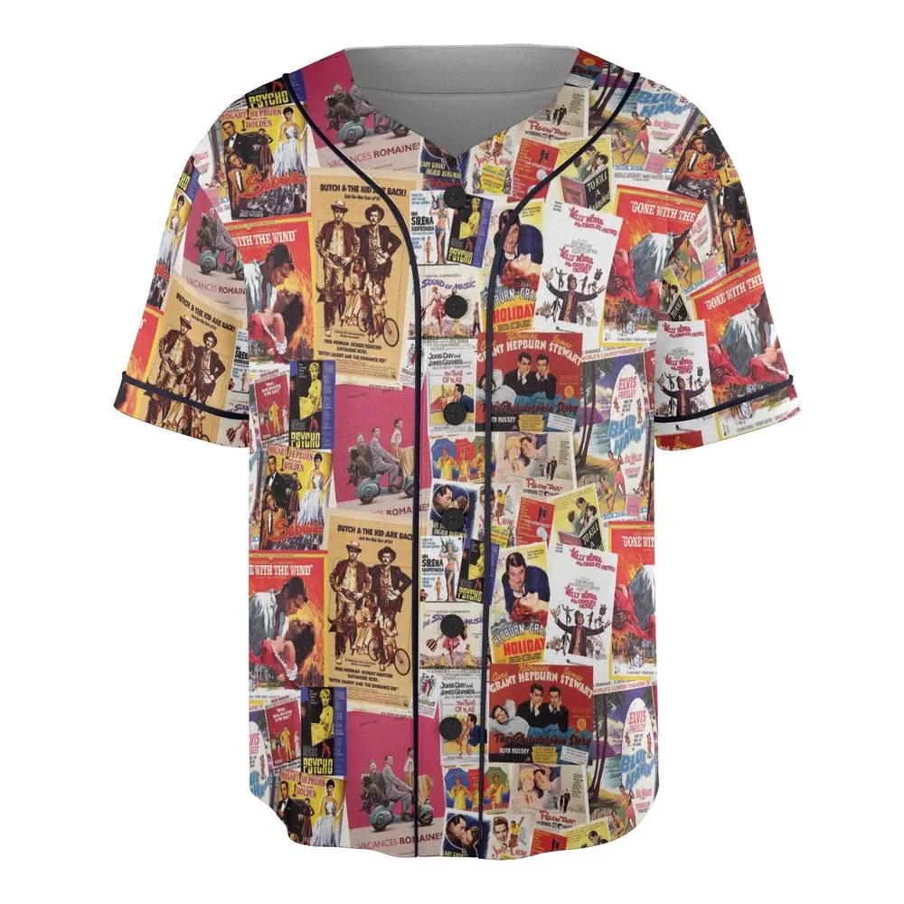 Hollywood Classics Collage Unisex Baseball Jersey - 3
