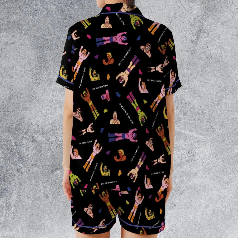 Wrestling Fighters Pro Wrestling Satin Short-Sleeve Pajamas Set - 2