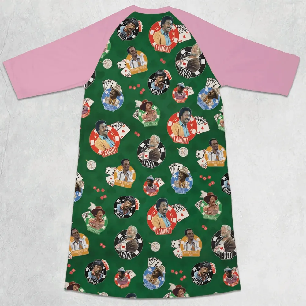 The Card Sharps Sanford and Son 3/4 Sleeve Raglan Dress - 2