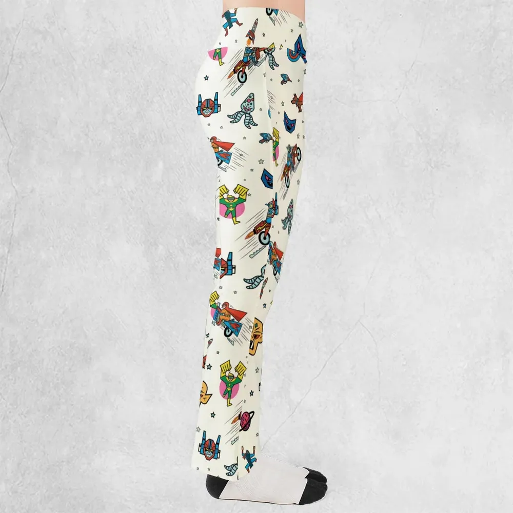Nastalgic Cartoon Villains Flare Leggings - 2