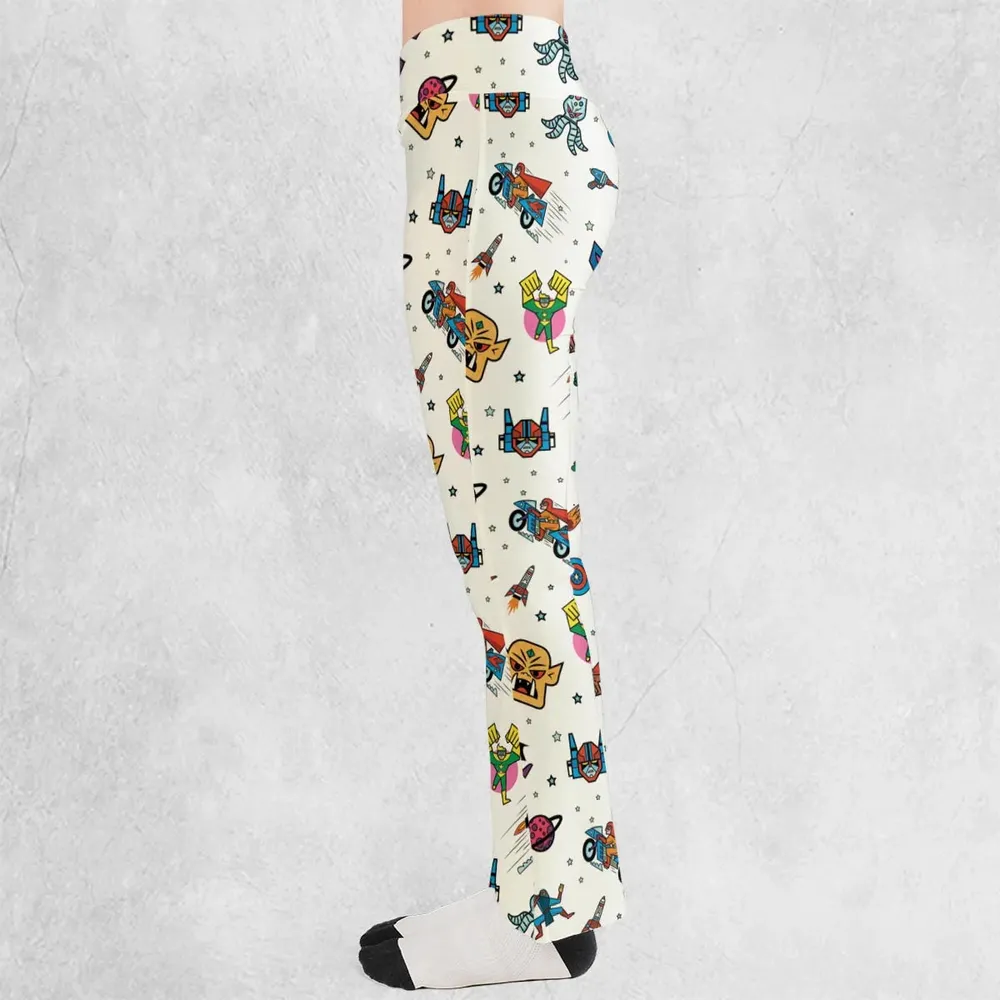 Nastalgic Cartoon Villains Flare Leggings - 3