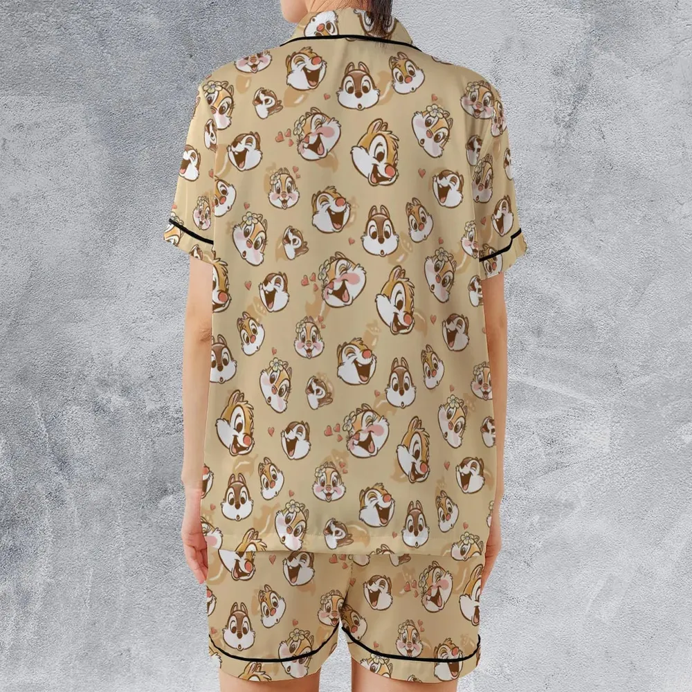Chip n Dale Rangers Satin Short-Sleeve Pajamas Set - 2