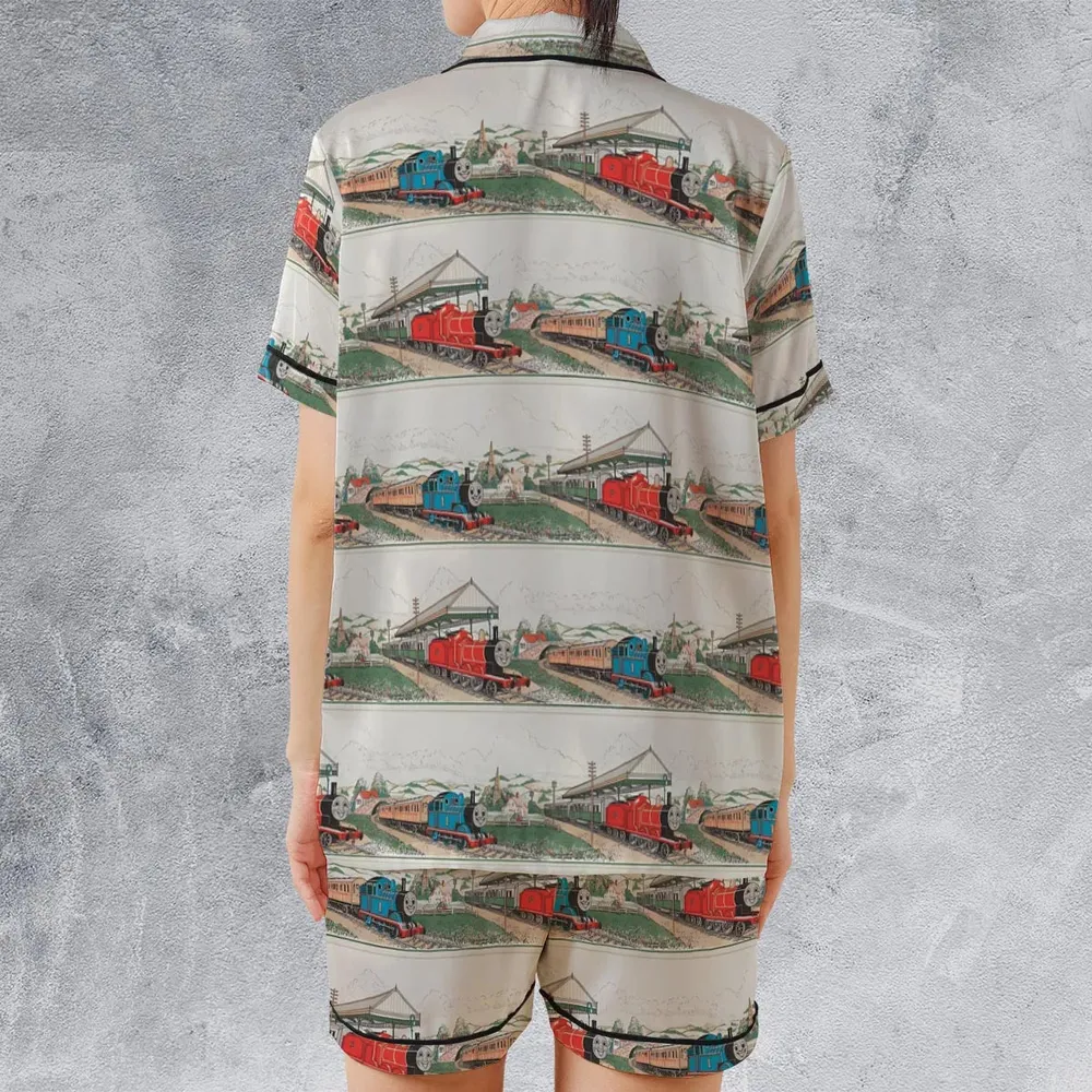 Vintage Thomas & James Satin Short-Sleeve Pajamas Set - 2