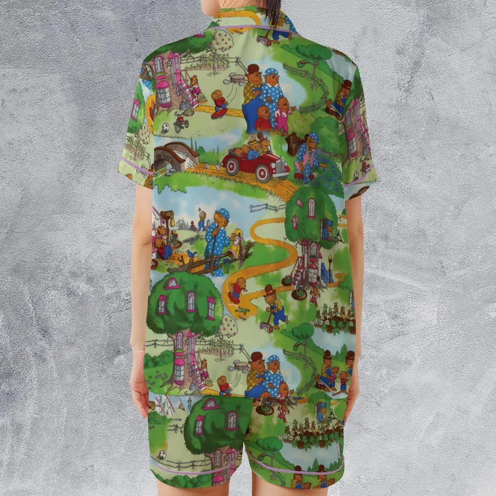 A Big Treehouse Berenstain Bears Satin Short-Sleeve Pajamas Set - 2
