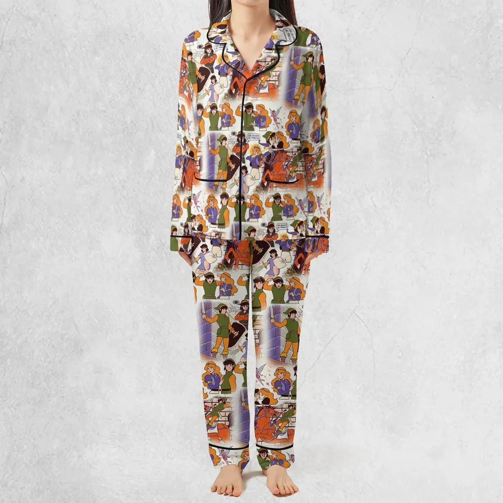 Link And Princess Zelda The Legend Of Zelda Animated Pajamas Set - 2