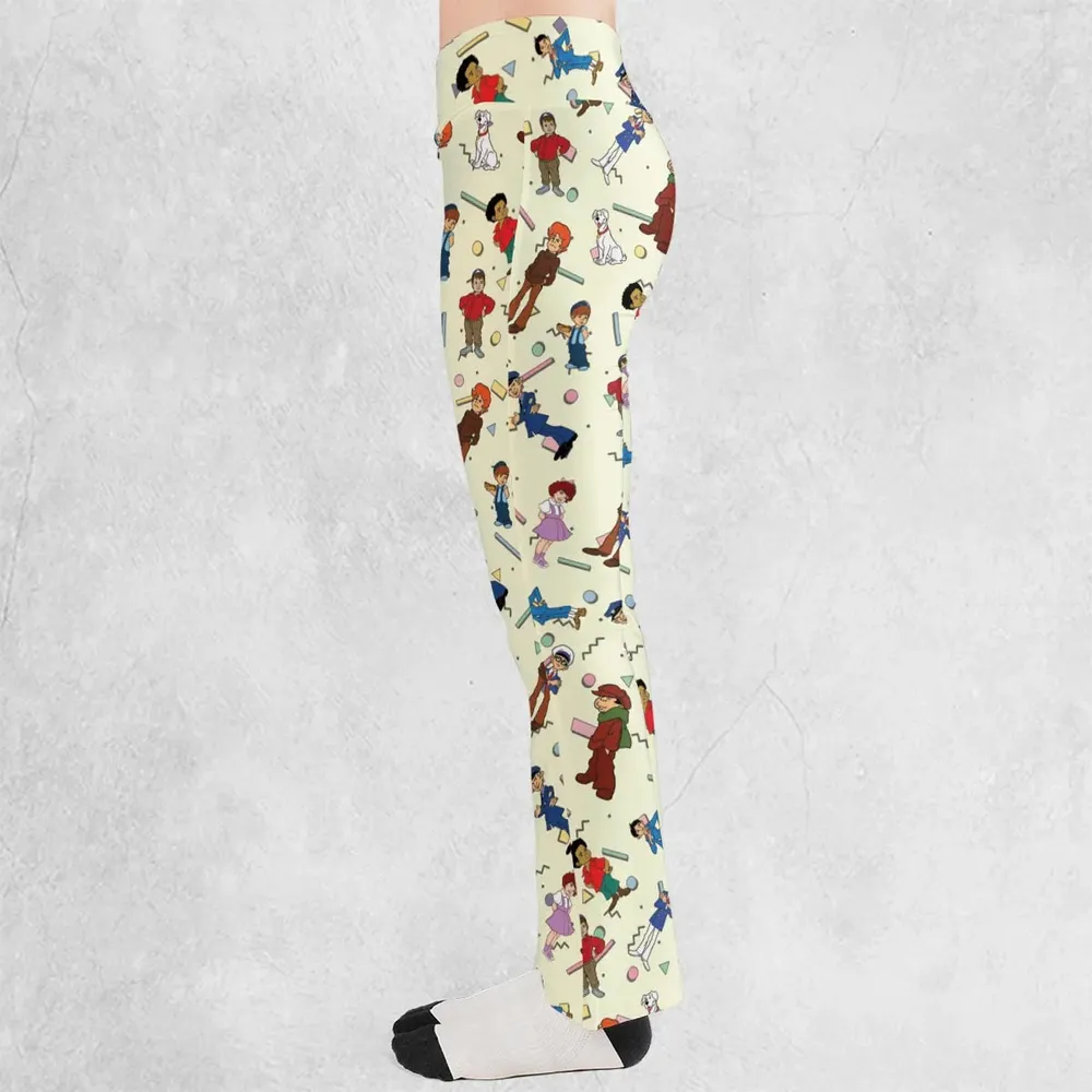 The Little Rascals Cartoon Characters Flare Leggings - 3