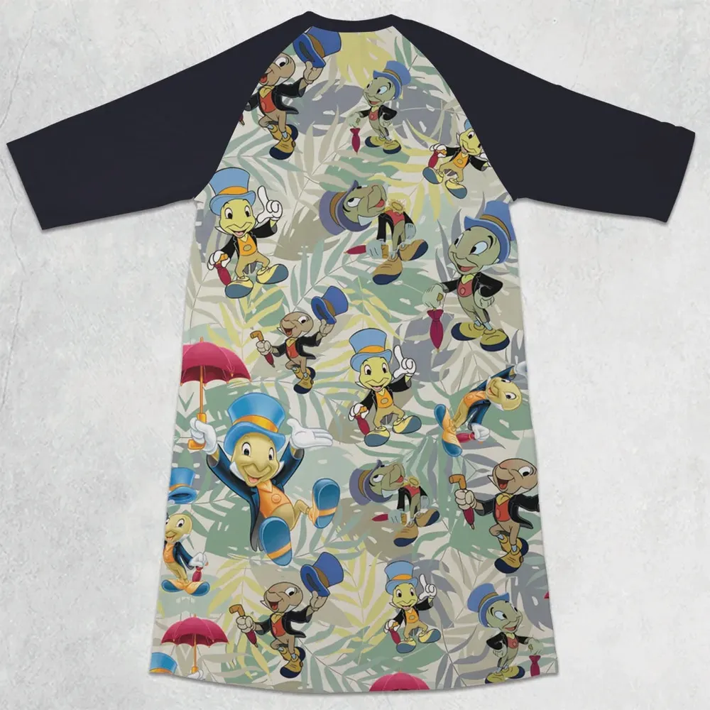 Jiminy Cricket Pinocchio 3/4 Sleeve Raglan Dress - 2