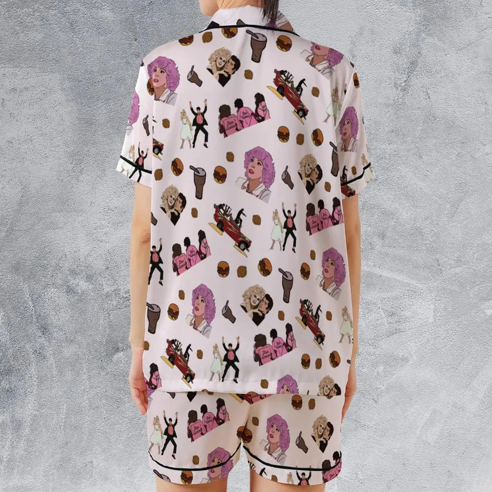 Summer Nights Grease Satin Short-Sleeve Pajamas Set - 2