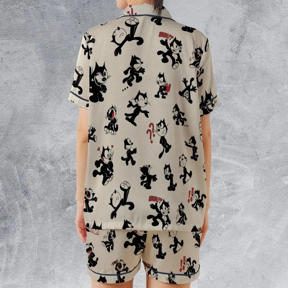 Felix The Cat Satin Short-Sleeve Pajamas Set - 2