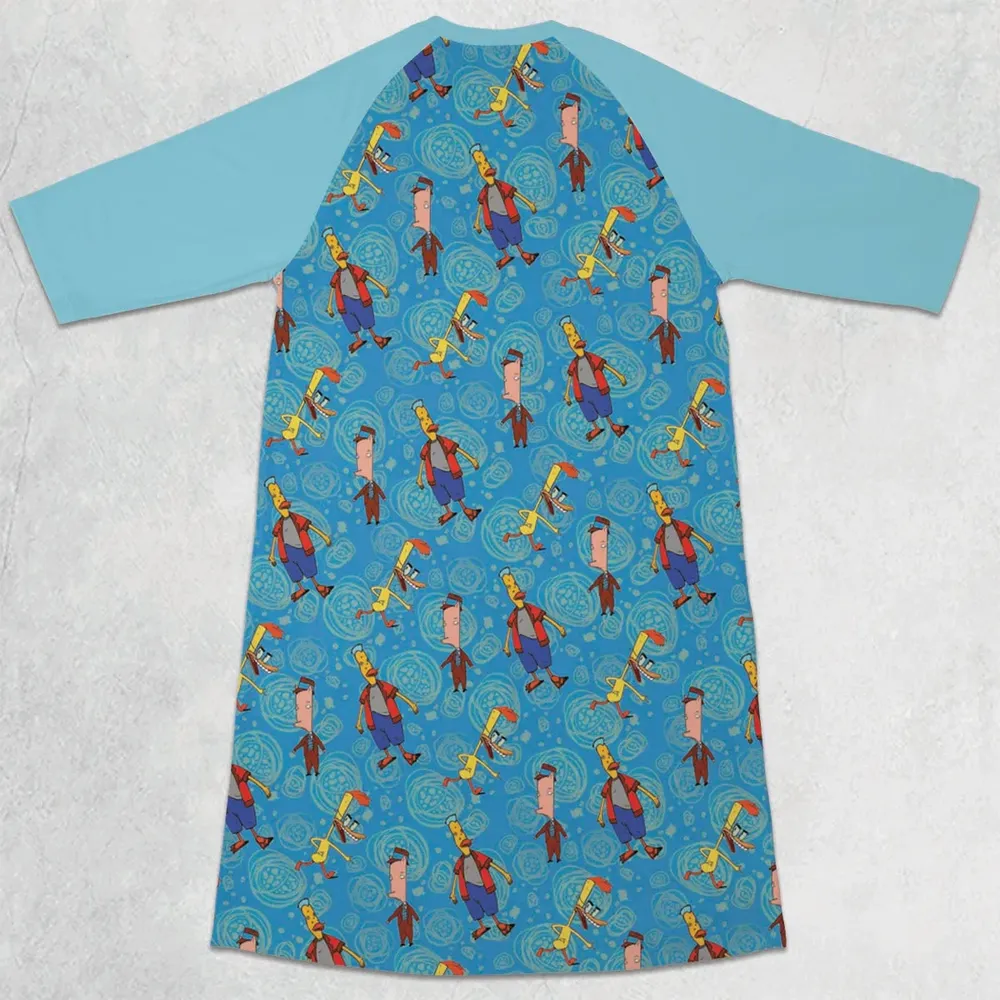Animated Attitude Duckman 3/4 Sleeve Raglan Dress - 2