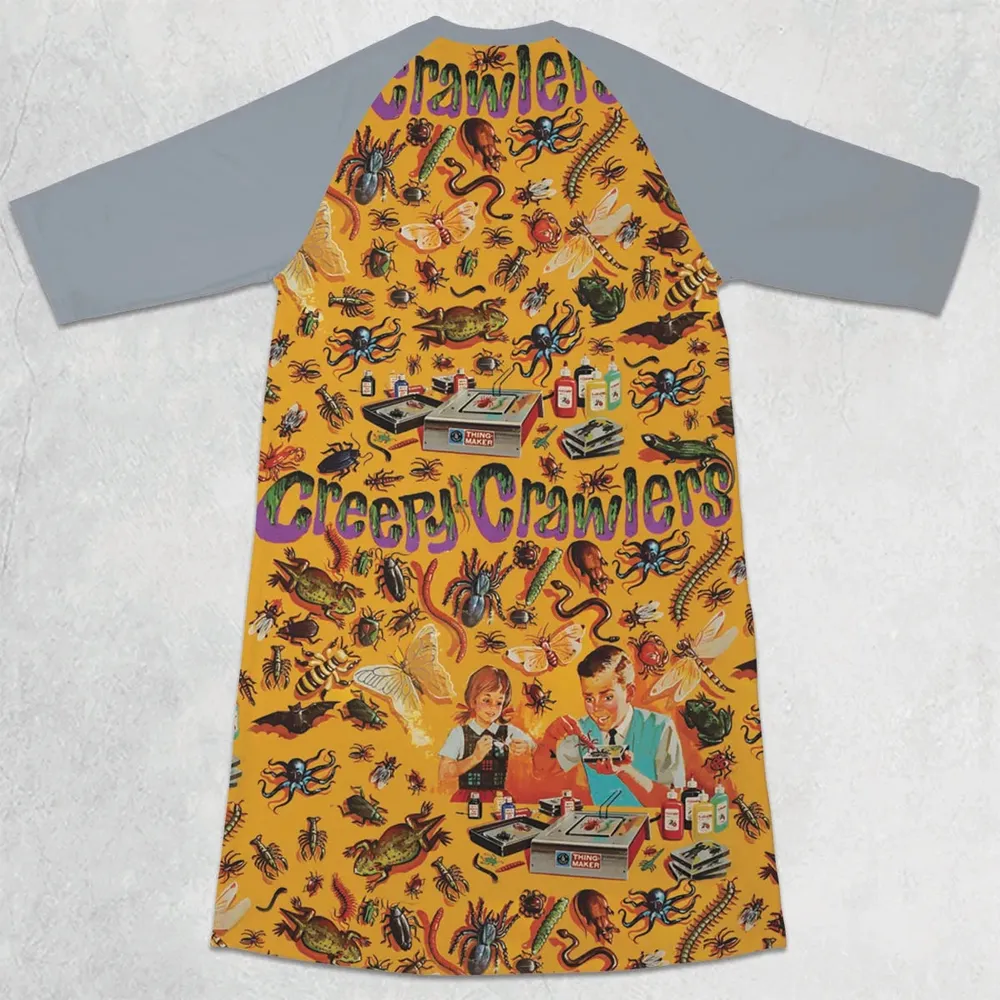 1960s Creepy Crawlers Toy 3/4 Sleeve Raglan Dress - 2