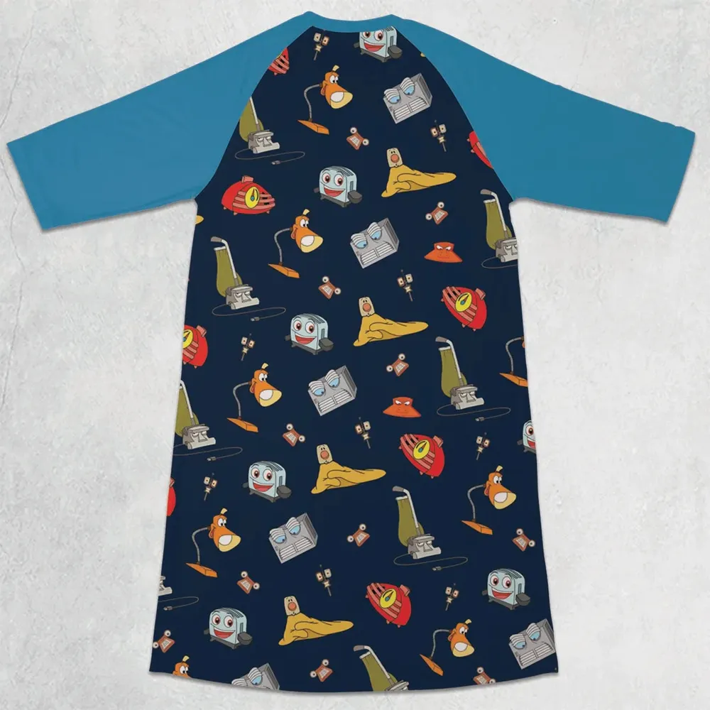 Brave Little Appliances The Brave Little Toaster 3/4 Sleeve Raglan Dress - 2