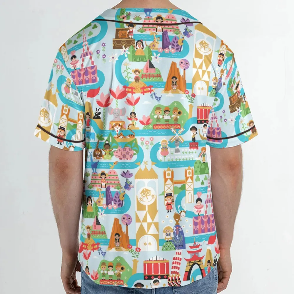 It's Small World Map Unisex Baseball Jersey - 2