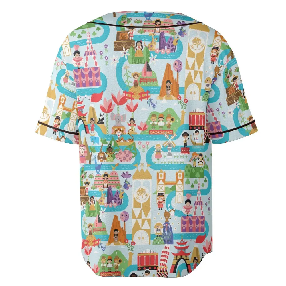 It's Small World Map Unisex Baseball Jersey - 4
