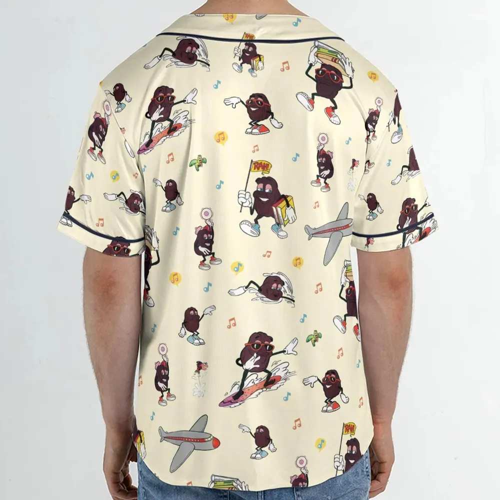 Hardee's california Raisins Mascots Unisex Baseball Jersey - 2