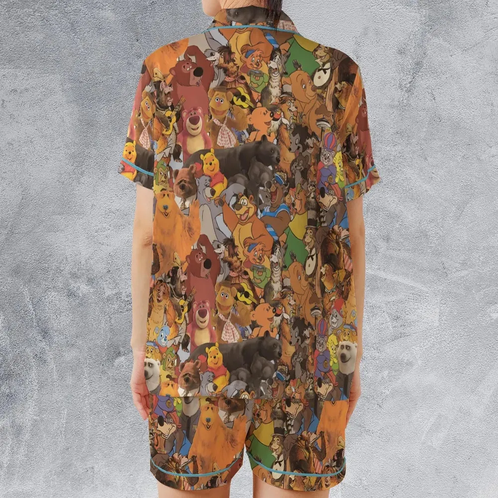 Bear Squad Satin Short-Sleeve Pajamas Set - 2