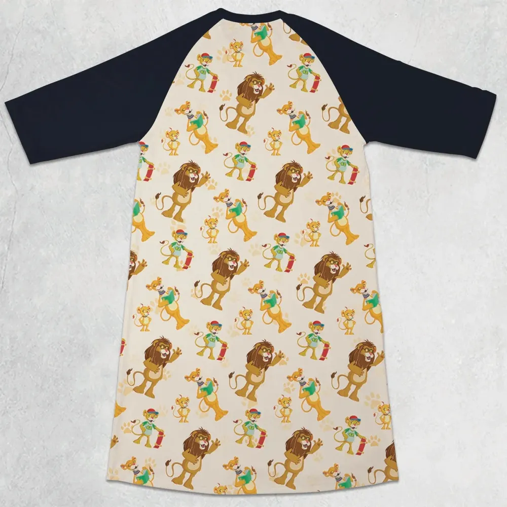 Between The Lions Characters 3/4 Sleeve Raglan Dress - 2
