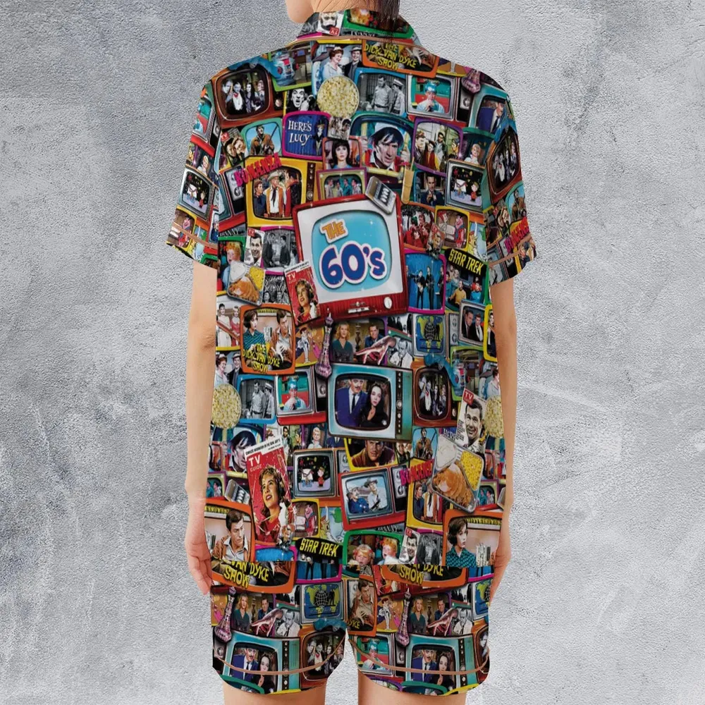 The 60s Classic TV Shows Satin Short-Sleeve Pajamas Set - 2