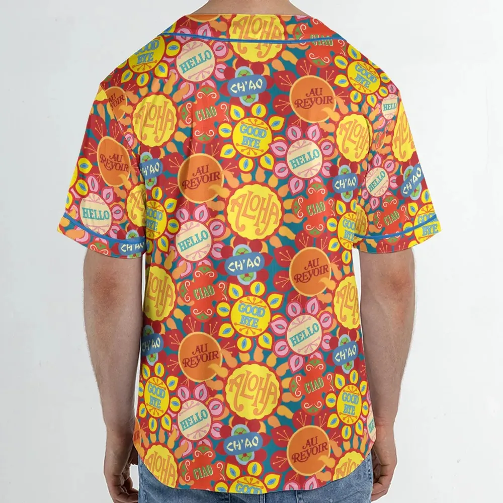 It's a Small World Flowers Unisex Baseball Jersey - 2