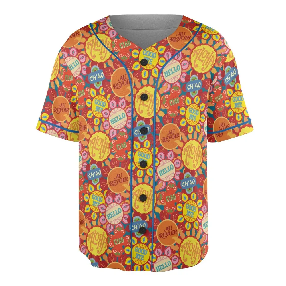 It's a Small World Flowers Unisex Baseball Jersey - 3