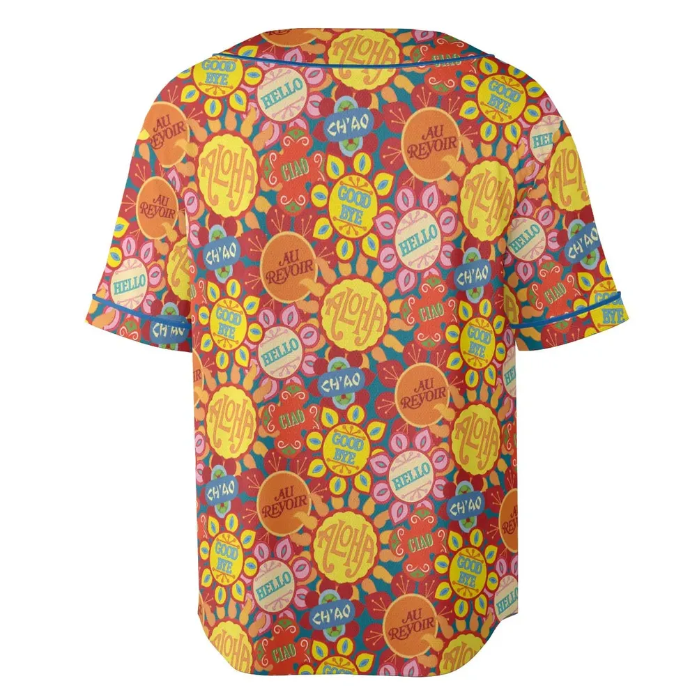 It's a Small World Flowers Unisex Baseball Jersey - 4