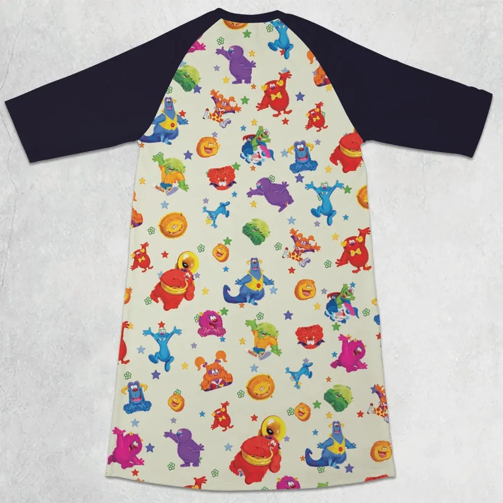 Furry Friends 3/4 Sleeve Raglan Dress - 2