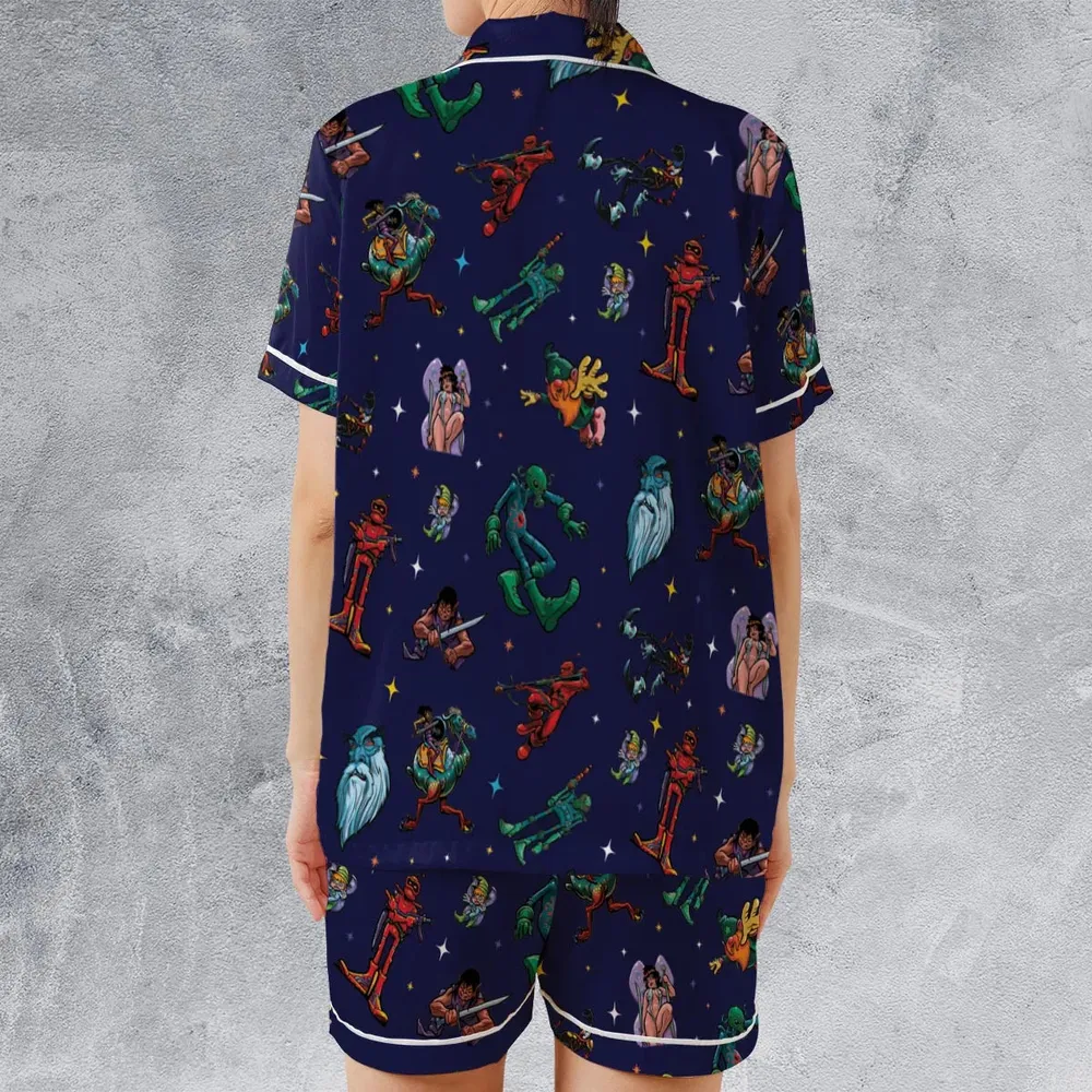 Wizard Characters Satin Short-Sleeve Pajamas Set - 2