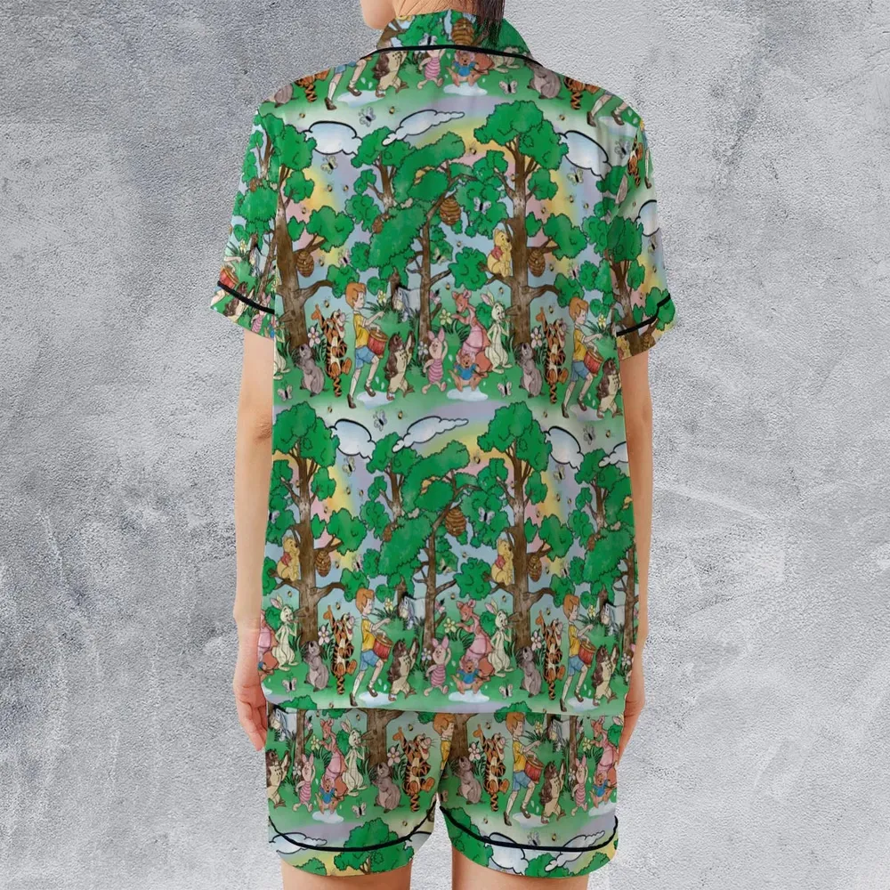 Bear and Friends Winnie the Pooh Satin Short-Sleeve Pajamas Set - 2