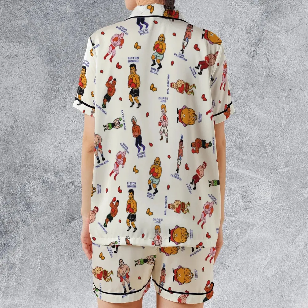 Retro Game Punch Out Satin Short-Sleeve Pajamas Set - 2